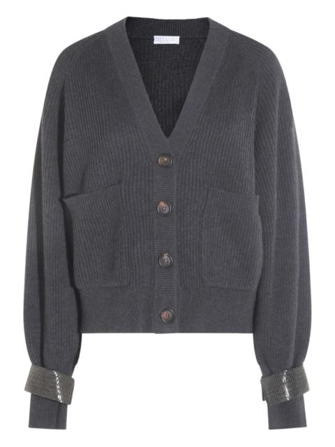 Brunello Cucinelli embellished ribbed cardigan