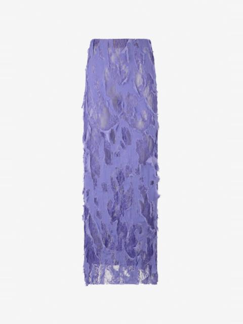 Roberto Cavalli Skirt with Destroyed-Effect Lace