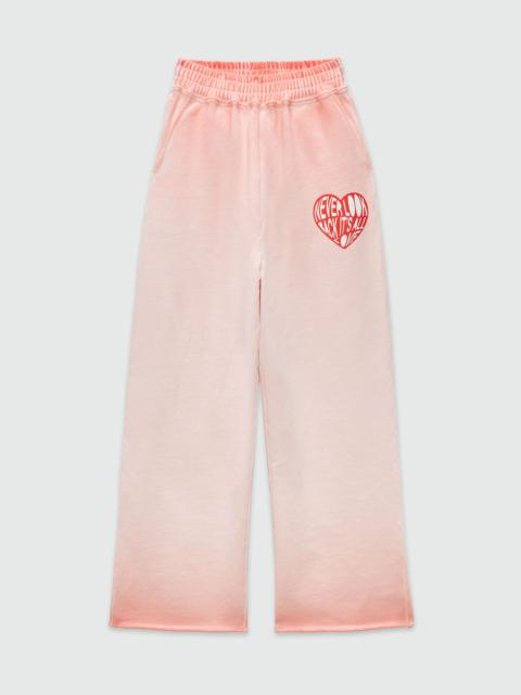 MSGM Faded jersey jogging pants with print