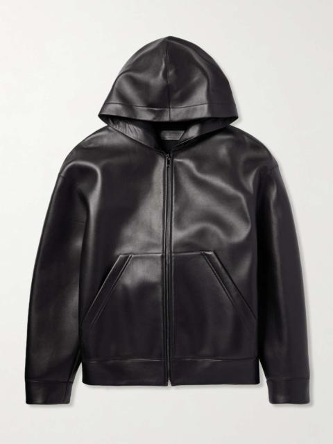 Valentino Leather Hooded Jacket
