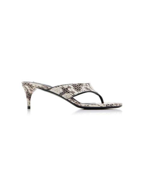 Alaïa Infradito Snake-Effect Leather Thong Sandals animal