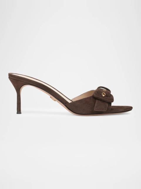 VERONICA BEARD 65mm Tia Suede Buckle Mules