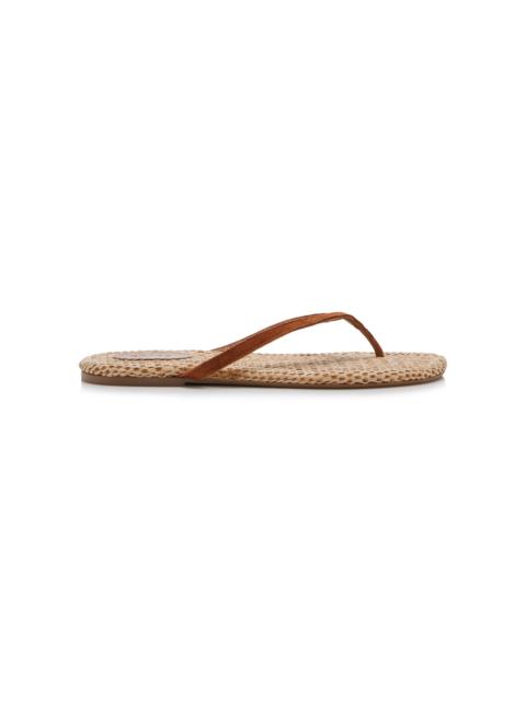 STAUD Freja Suede Thong Sandals brown