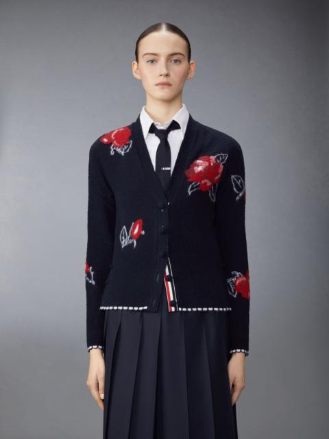 Thom Browne Merino Wool Brushed Rose Cardigan