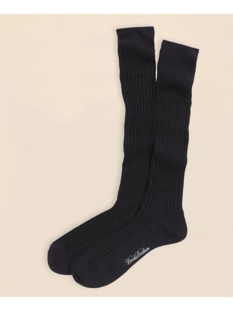 Brooks Brothers Merino Wool Ribbed Over-the-Calf Socks