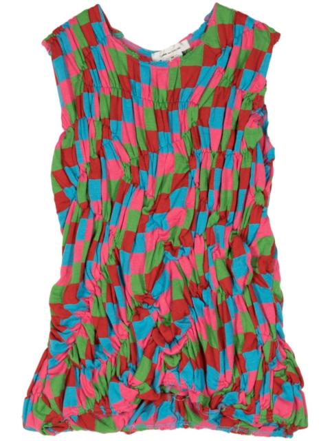 Comme Des Garçons check-pattern ruched top