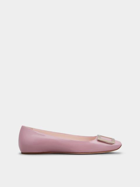 Roger Vivier Trompette Metal Buckle Ballerinas in Patent Leather