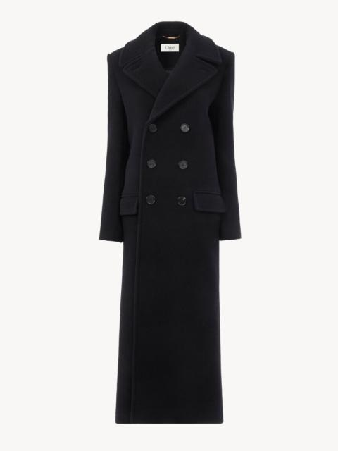 Chloé LONG DOUBLE-BREASTED COAT IN DOUBLE-FACE WOOL