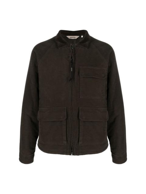 spread-collar cotton jacket