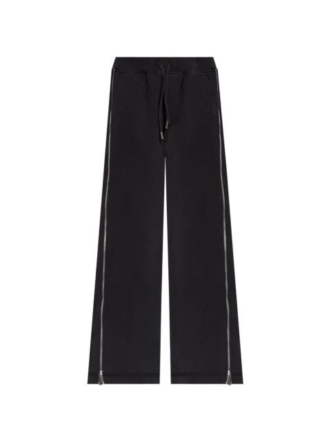 side-zipped cotton palazzo pants