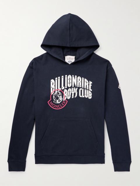 Moncler Billionaire Boys Club Logo-Print Appliquéd Cotton-Jersey Hoodie