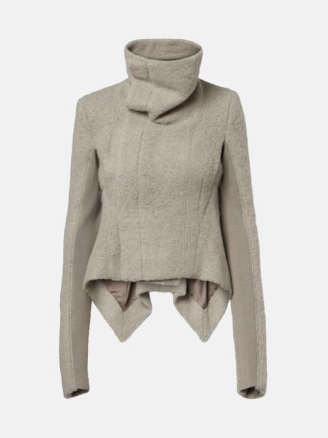 Rick Owens Asymmetric alpaca and wool-blend jacket