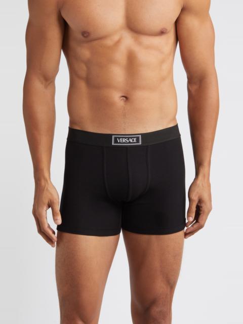 VERSACE '90s Logo Cotton Rib Trunks
