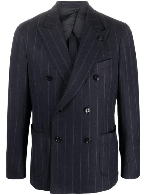 LARDINI pinstriped double-breasted blazer