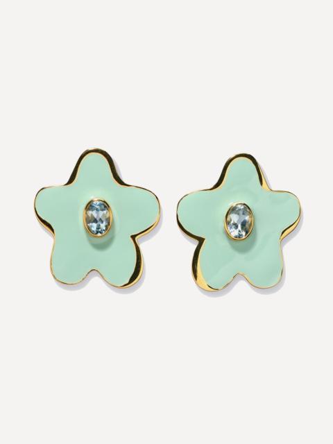 LIZZIE FORTUNATO Gold-Plated Camilo Topaz Stud Earrings