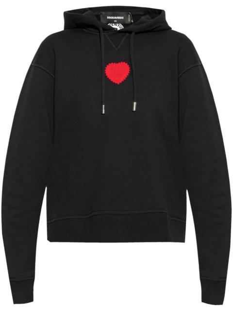 DSQUARED2 heart-patch cotton hoodie