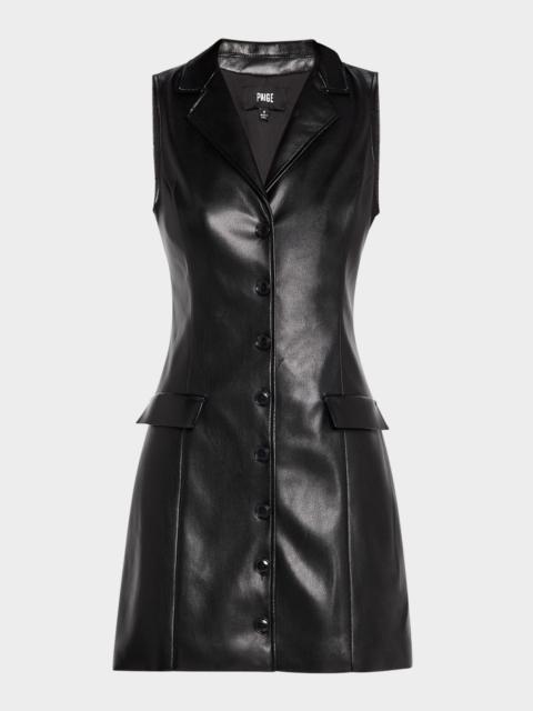 PAIGE Graciella Fitted Faux Leather Mini Dress