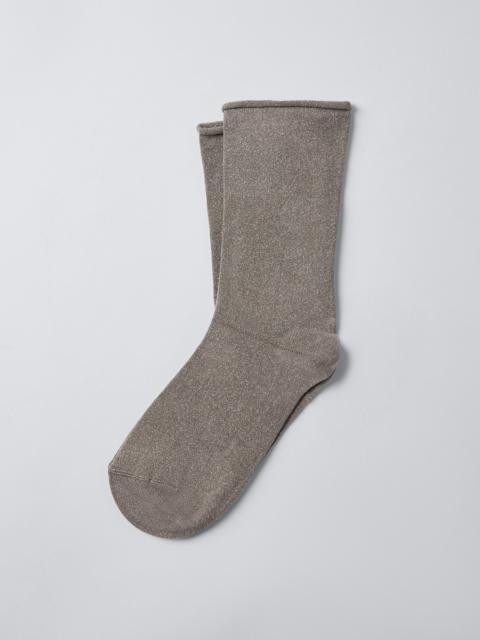Cashmere and silk sparkling knit socks