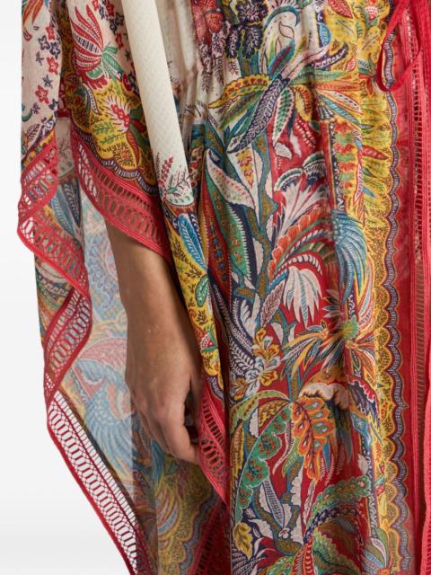 Etro paisley-print fringed midi dress