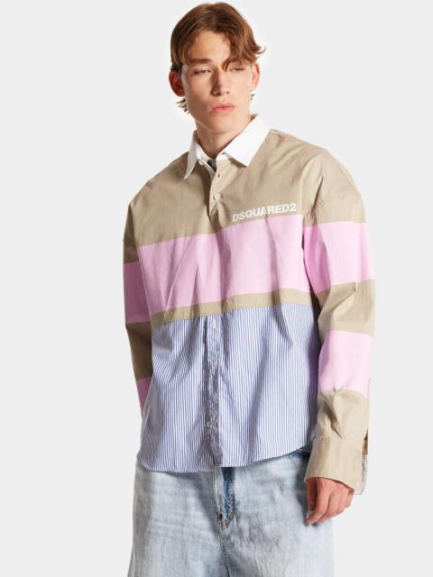 DSQUARED2 RUGBY HYBRID OVERSIZE SHIRT