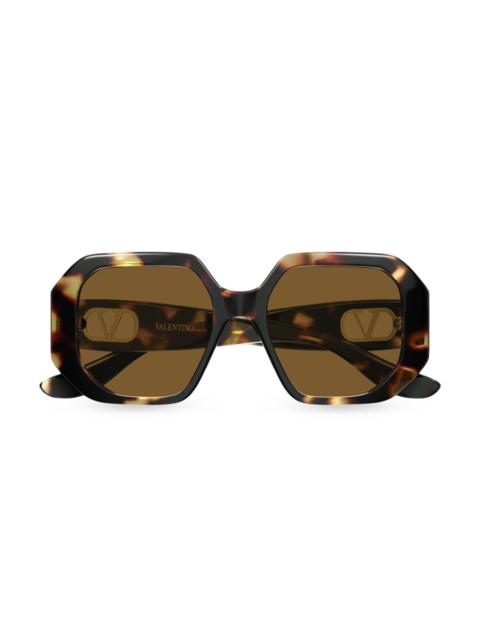 Valentino Women's Vain Bold 55MM Geometric Sunglasses - Brown