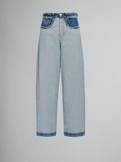 Marni BLUE INSIDE-OUT DENIM CARROT-FIT JEANS