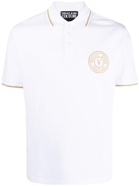 VERSACE JEANS COUTURE logo-embroidered cotton polo shirt