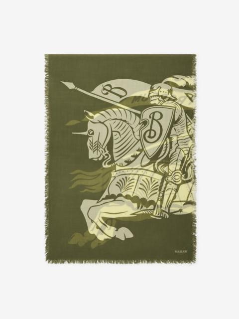 Burberry Wide EKD Wool Scarf
