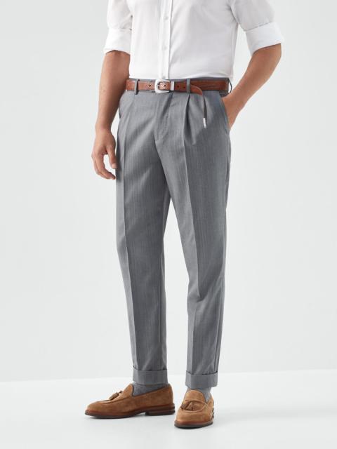 Brunello Cucinelli Pearl Wool Jogging Trousers