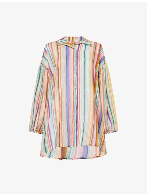 Missoni Collared Zig-Zag Cotton and Silk-Blend Kaftan