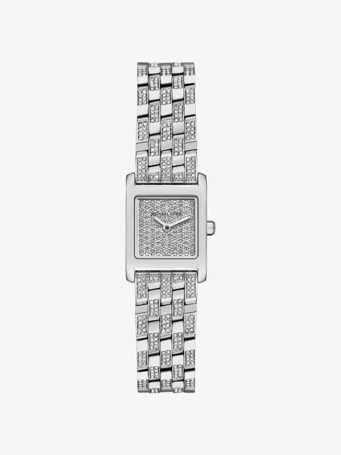 MICHAEL KORS Micro Georgie Pavé Silver-Tone Watch
