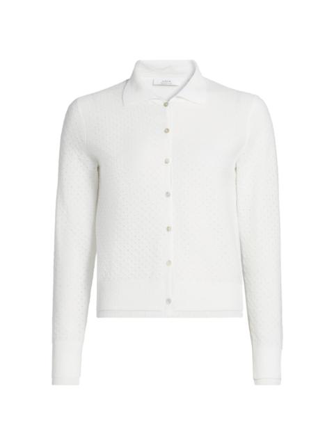 Vince Women's Double Layer Mesh Cardigan - Optic White