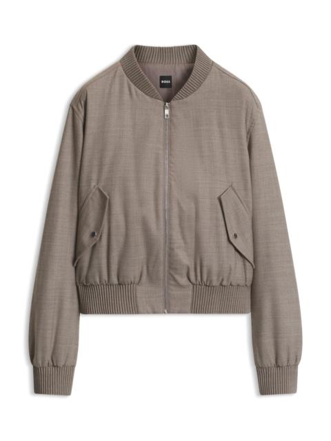 BOSS RELAXED-FIT ZIP-UP JACKET IN MELANGE FLANNEL