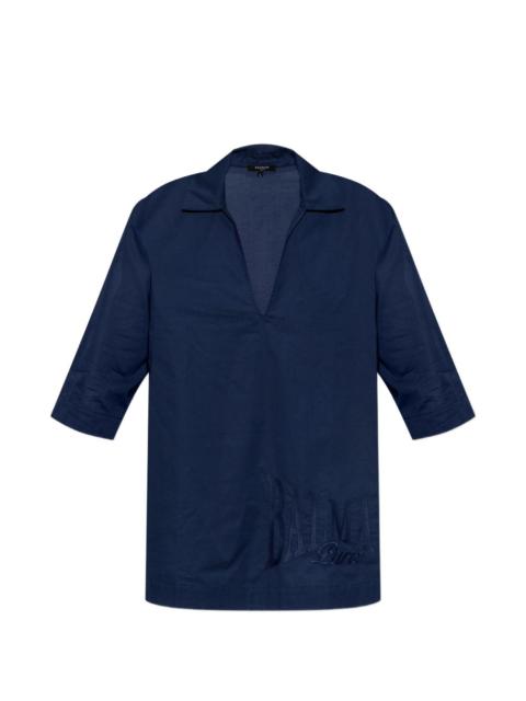 Balmain v-neck polo T-shirt