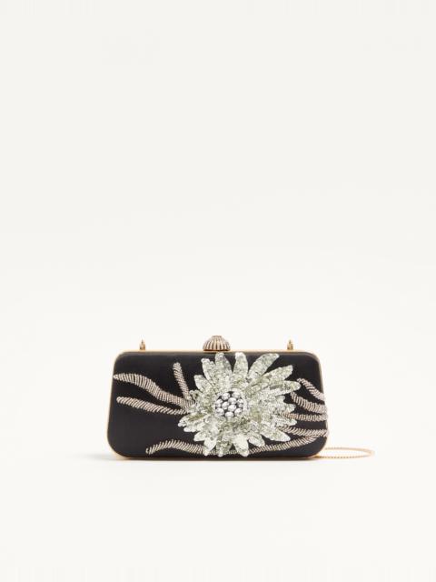 Valentino VALENTINO GARAVANI CARRY SECRETS MINAUDIERE IN SATIN WITH FLORAL EMBROIDERY