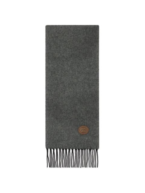 GUCCI Interlocking G-patch cashmere scarf