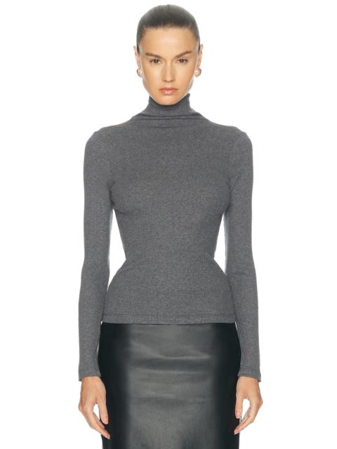Enza Costa Cashmere Rib Turtleneck Top