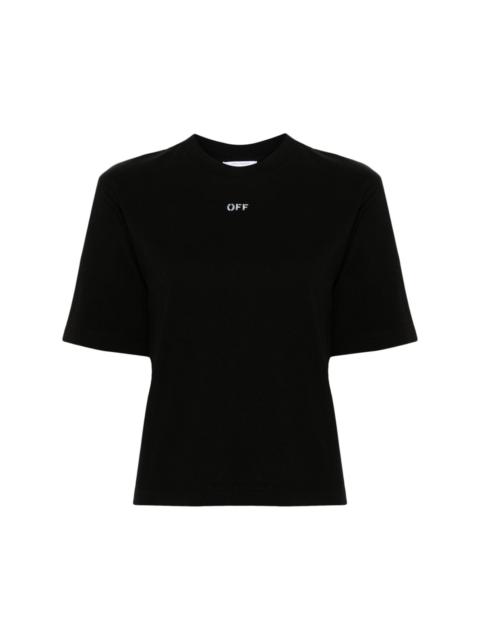 Off-White Arrows-embroidered cotton T-shirt