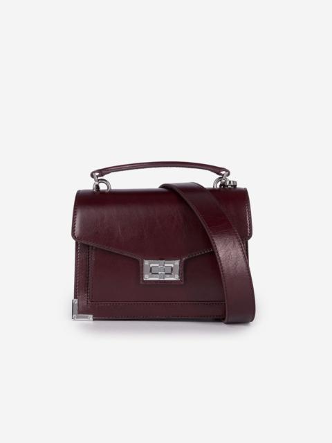 The Kooples EMILY SMALL BAG IN BURGUNDY CRACKED LEATHER