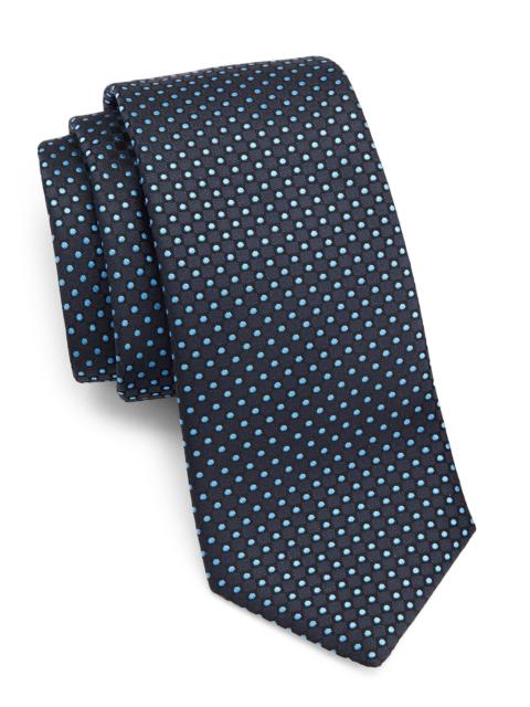 GIORGIO ARMANI Men's Geometric Silk Tie - Night Blue
