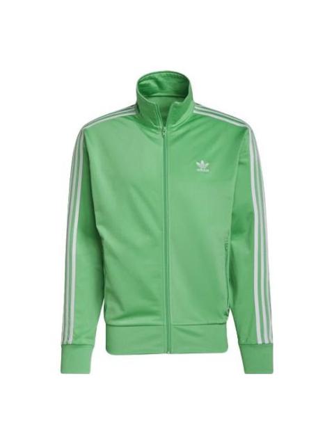 adidas originals Casual Alphabet Printing Stripe Jacket Green H06717