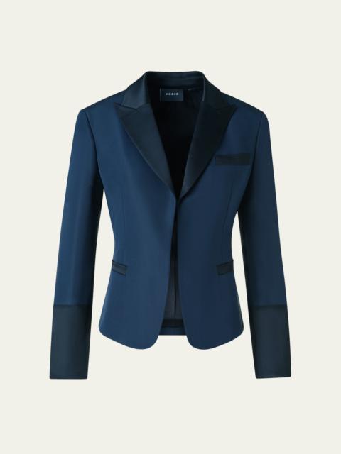 AKRIS Deneuve Ottoman Silk-Blend Cutaway Jacket