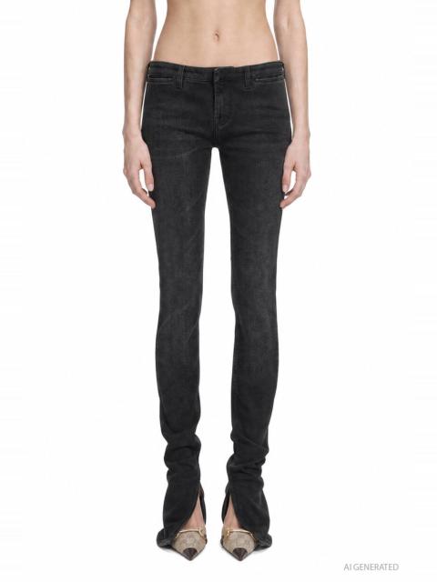 GUCCI Fitted Stretch Cotton Denim Pants