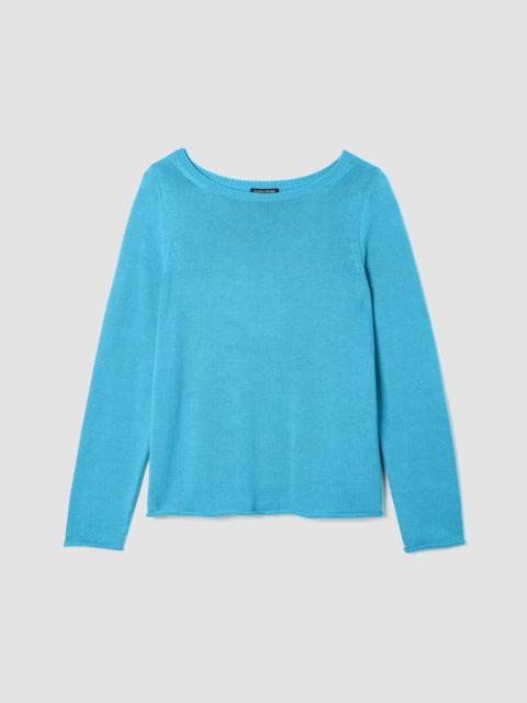 EILEEN FISHER Peruvian Cotton Blend Bateau Neck Top