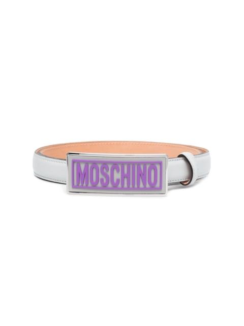 Moschino enamelled buckle belt