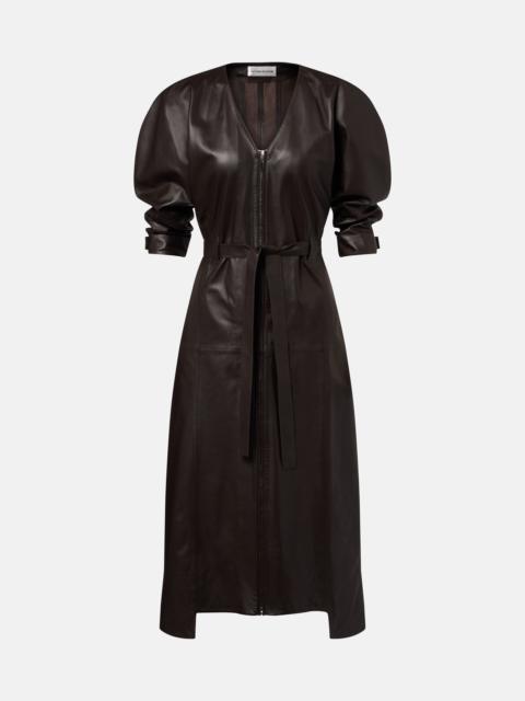 Victoria Beckham Leather midi dress