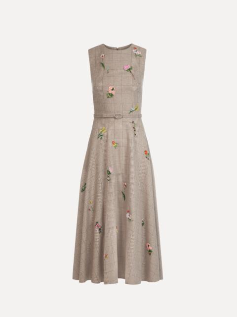 Oscar de la Renta PLAID CASHMERE-BLEND DRESS