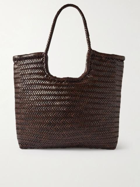 DRAGON DIFFUSION NS Diagonal Triple Jump woven leather tote Brown