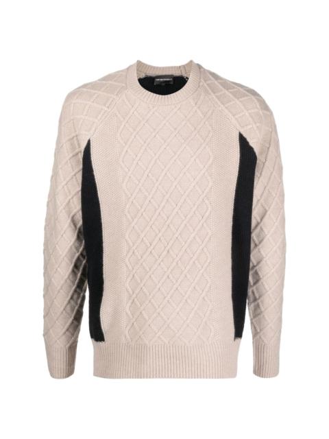 wool colour-block jumper