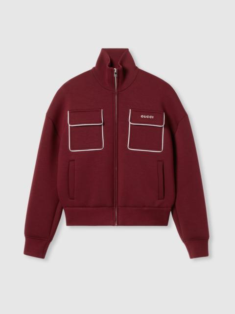 GUCCI Jersey zip sweatshirt with logo